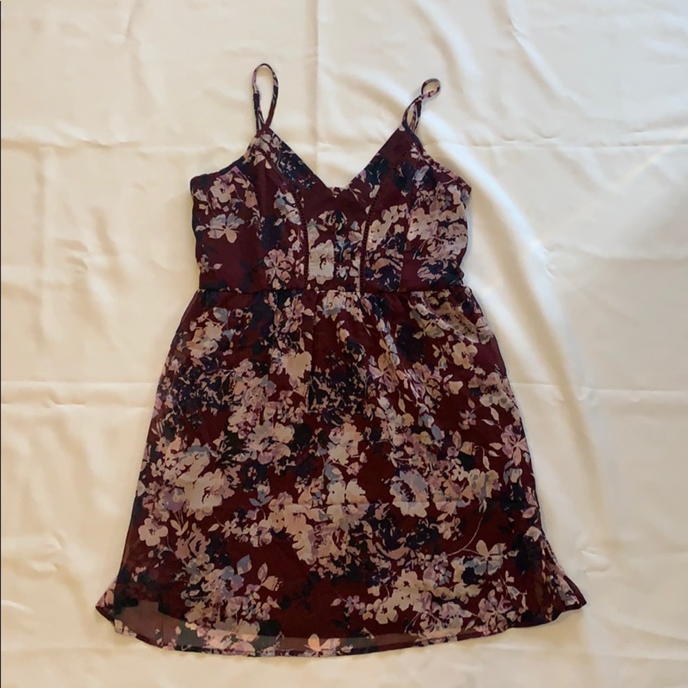 Burgundy Flower Dress